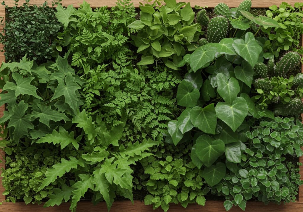 plantas ideais para jardim vertical em painel de madeira