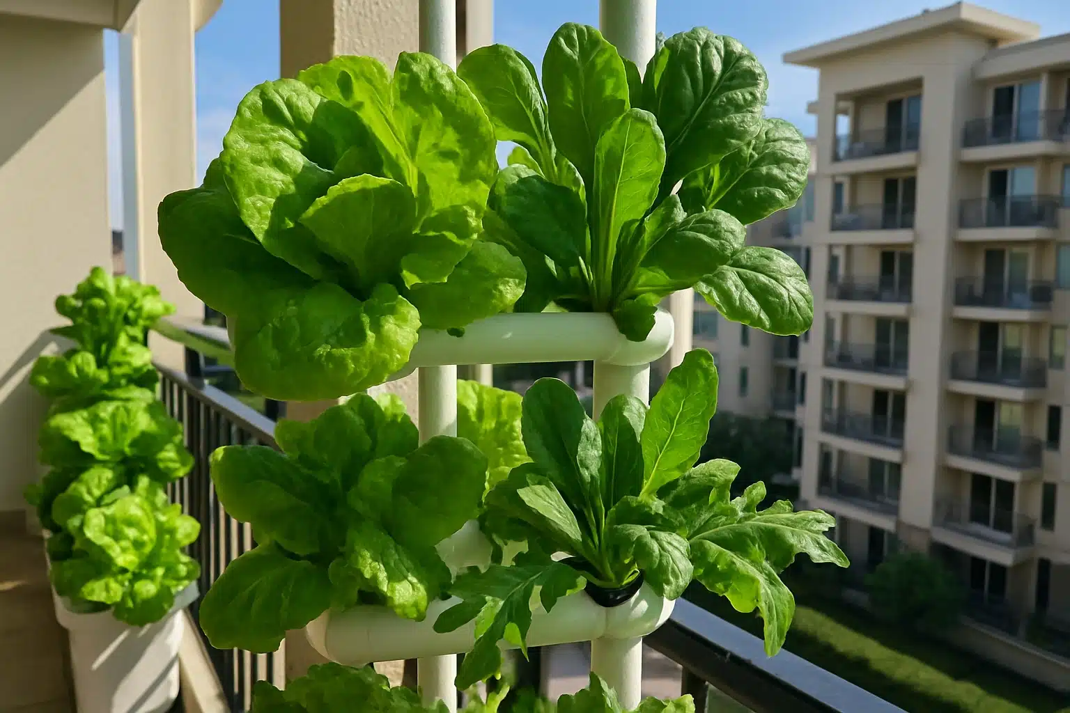 hortaliças-em-hidroponia-vertical hortaliças cultivadas em sistema vertical de hidroponia