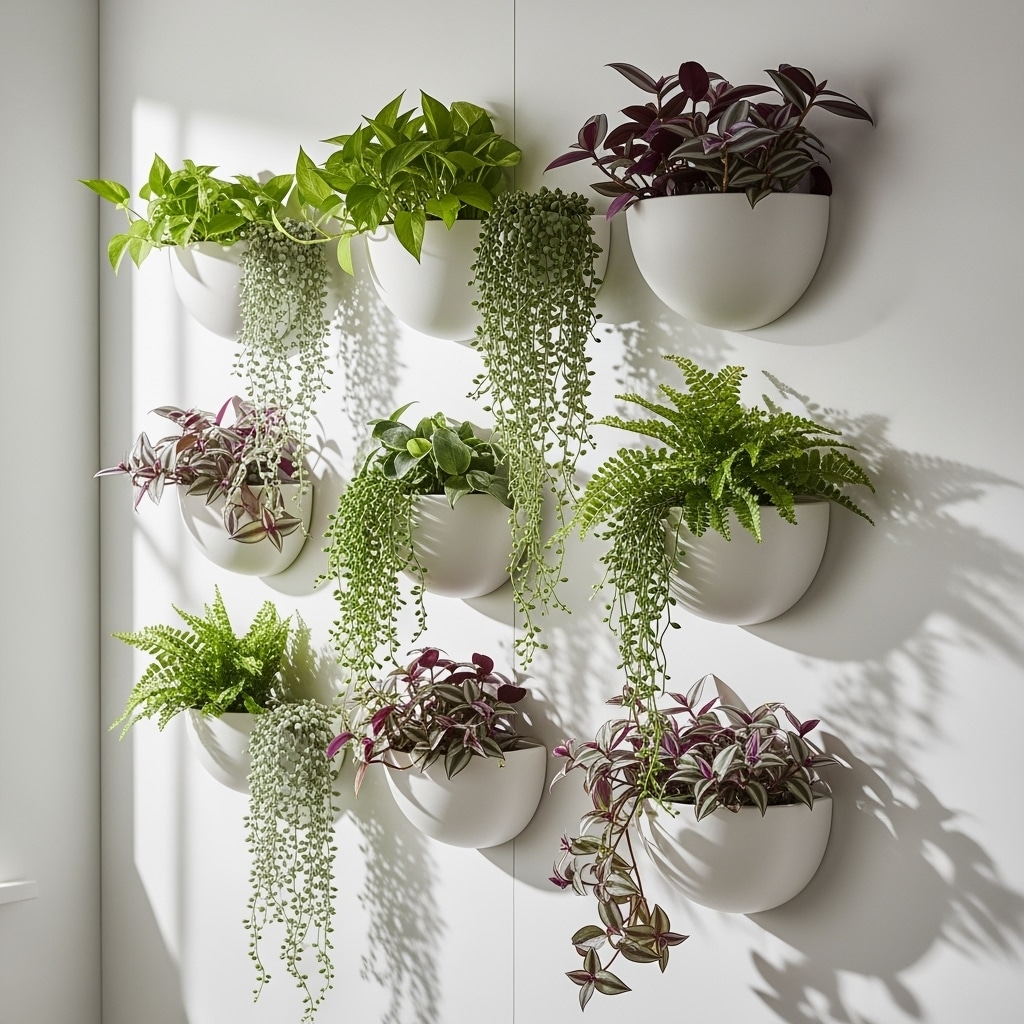 Jardim vertical com vasos suspensos – plantas jardim