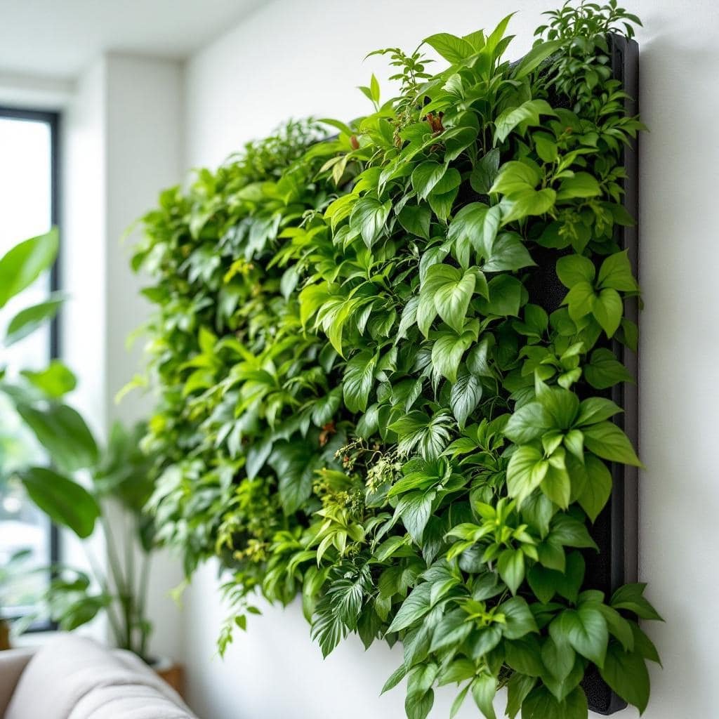 jardim vertical com plantas tropicais