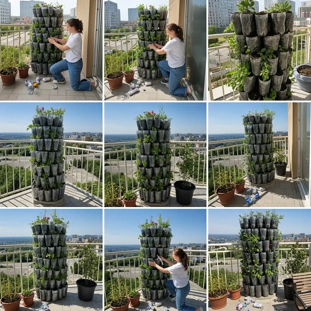 montagem-jardim-vertical-garrafa-pet (1) passo a passo montagem jardim com garrafa PET
