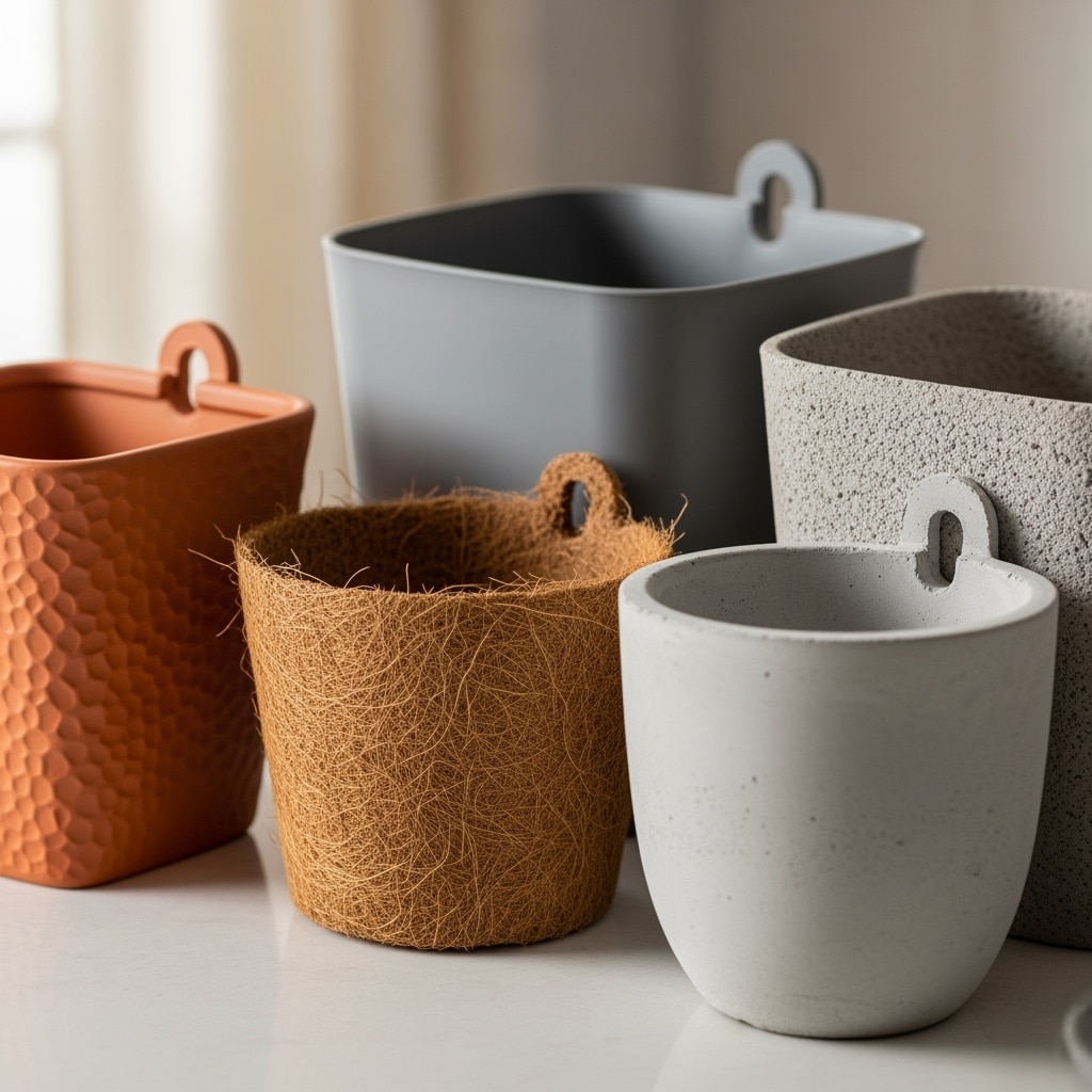 Tipos de vasos para jardim vertical lado a lado