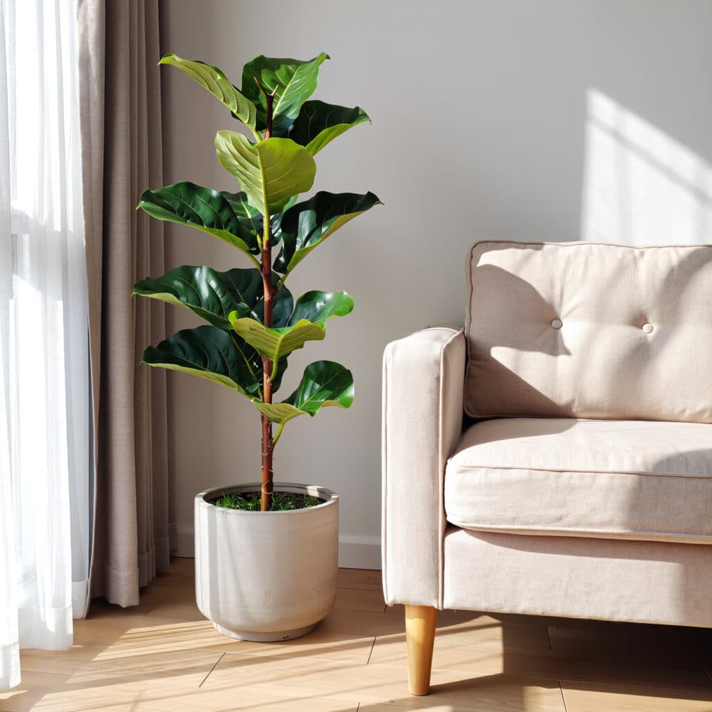 Ficus Lyrata Artificial (Figueira-lira) 🌿 – Elegância Natural na Decoração