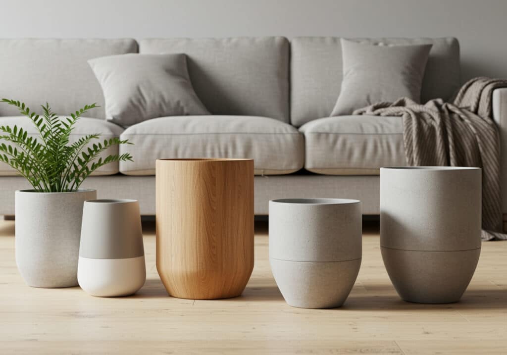 tipos de vasos para plantas artificiais em sala