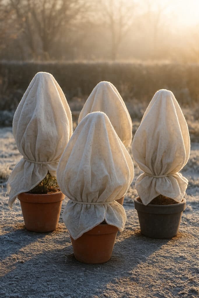 Proteção de plantas no inverno